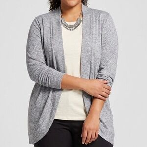 😍SHOW SPECIAL -MERONA Cocoon cut light grey open front cardigan size XXL